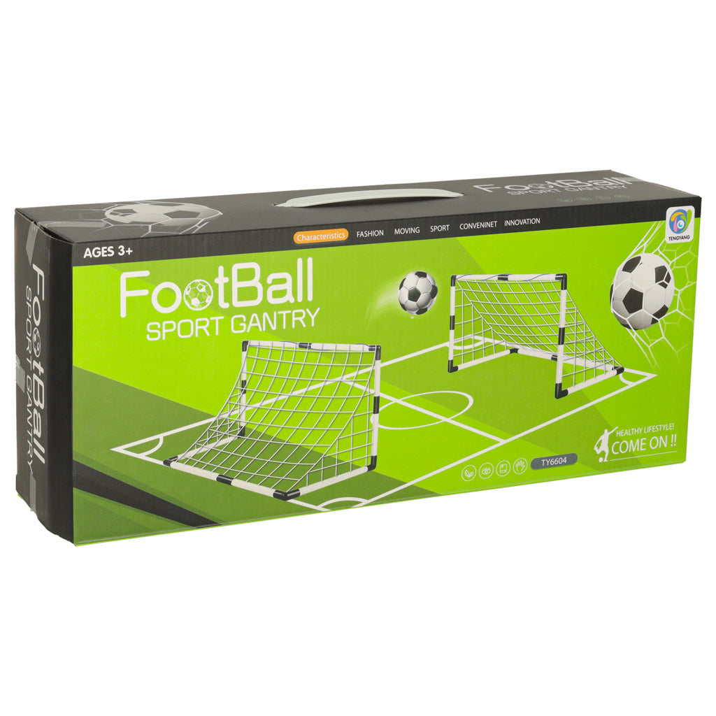 Vaikiški futbolo vartai treniruotėms, 2 vnt., 95 x 48 x 70 cm su kamuoliais