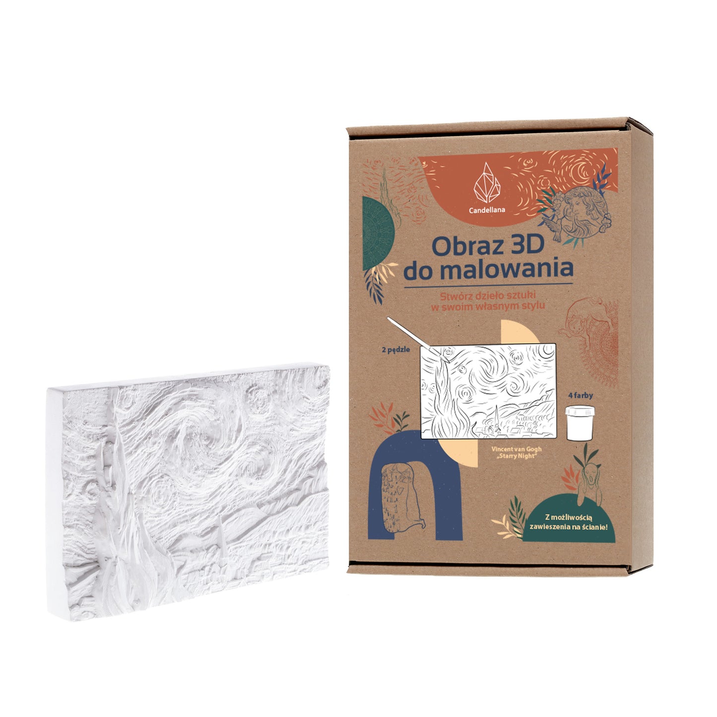 CANDELLANA gipsinis spalvinimo paveikslėlis 3D tapyba Vincento Van Gogo – pagrindinis vaizdas