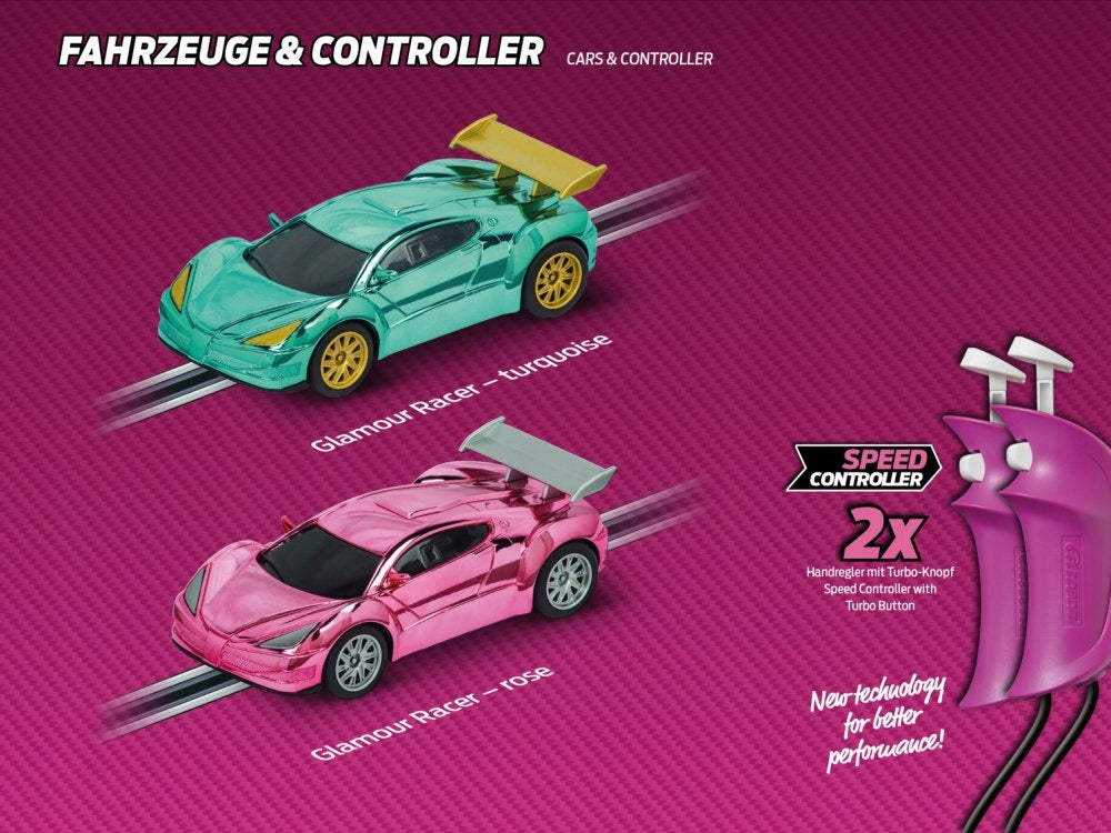 Carrera GO!!! - Girls Power Glamour Racing 49m Automobilių Trasa + 2 Automobiliai (Modelis 62579) - vaizdas 6