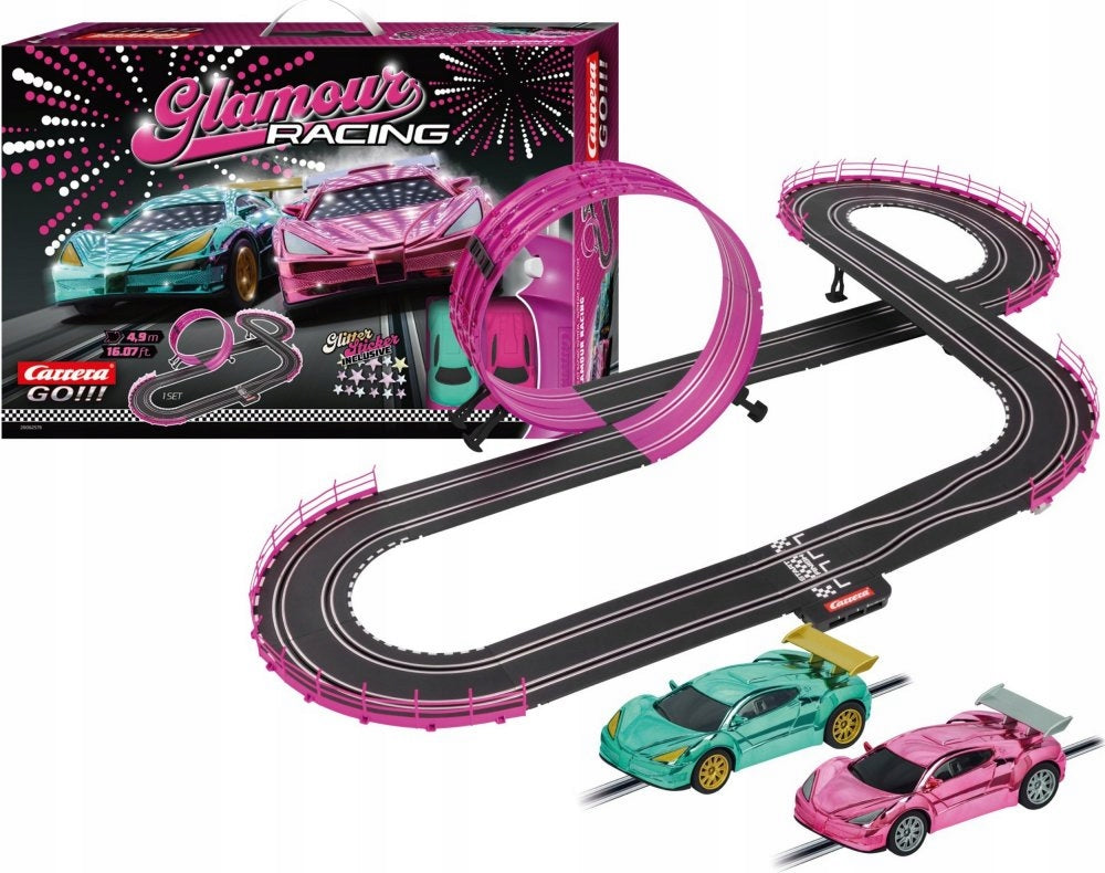 Carrera GO!!! - Girls Power Glamour Racing 49m Automobilių Trasa + 2 Automobiliai (Modelis 62579) - vaizdas 2