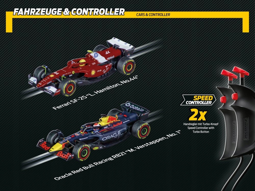 Carrera GO!!! - CHAMPION'S RACING Lenktynių Trasa 43 m + 2 Automobiliai (Modelis 62603) - vaizdas 7