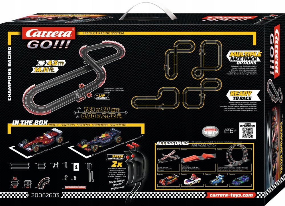 Carrera GO!!! - CHAMPION'S RACING Lenktynių Trasa 43 m + 2 Automobiliai (Modelis 62603) - vaizdas 10