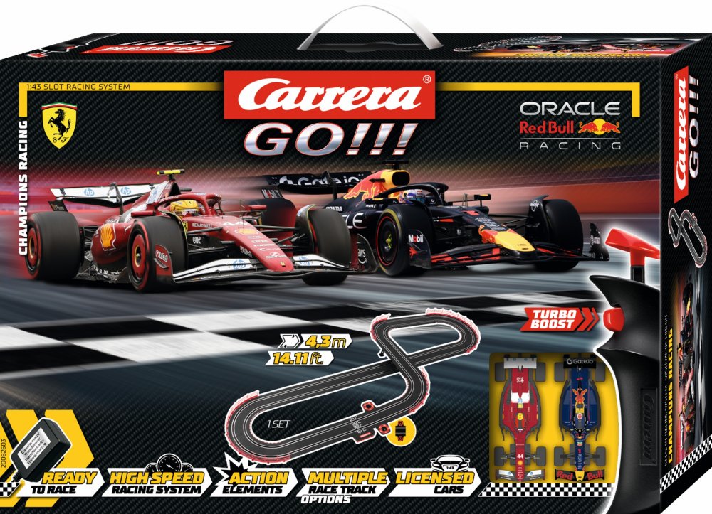 Carrera GO!!! - CHAMPION'S RACING Lenktynių Trasa 43 m + 2 Automobiliai (Modelis 62603) - pagrindinis vaizdas