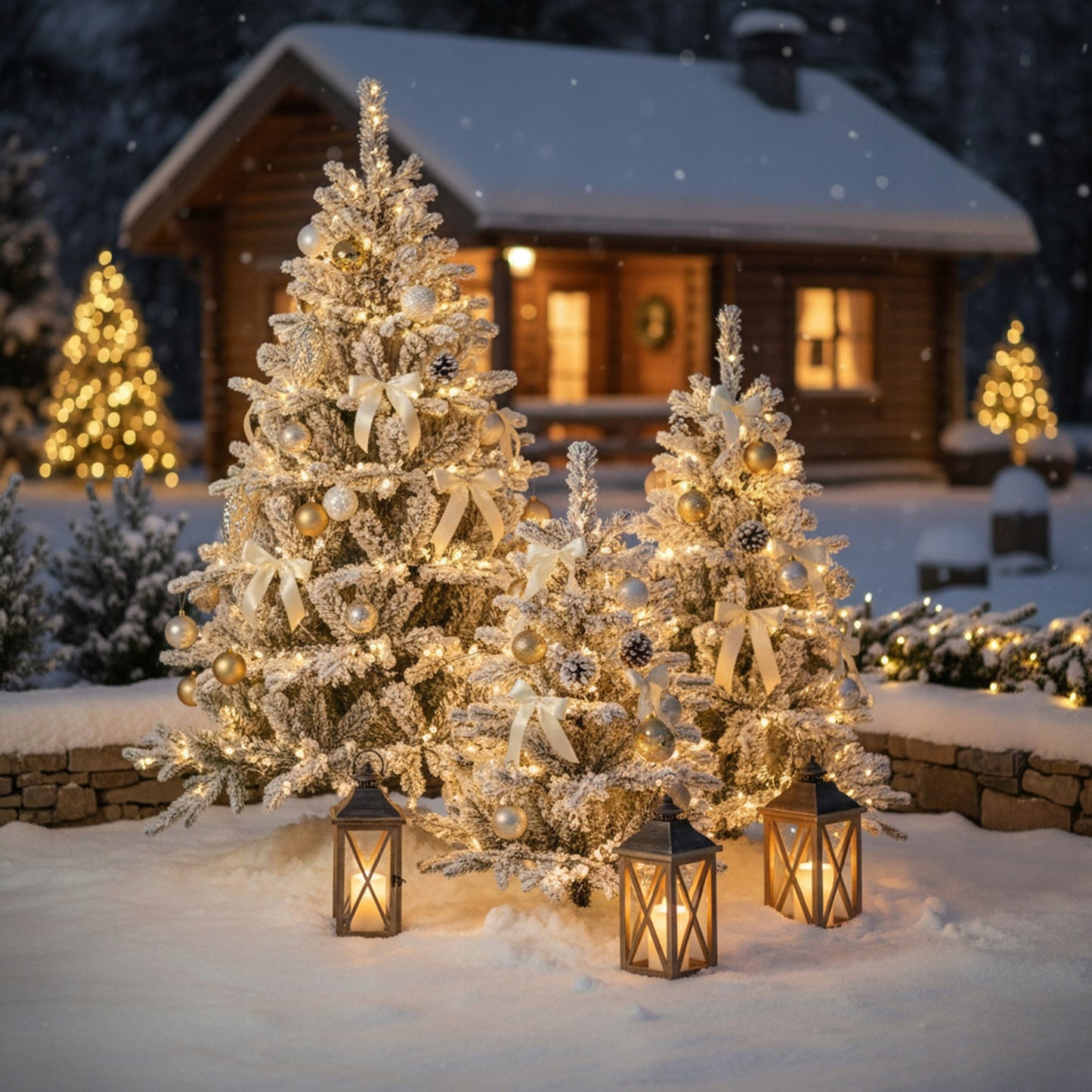 Dirbtinė Kalėdų eglutė 120 cm, tanki, su sniego efektu