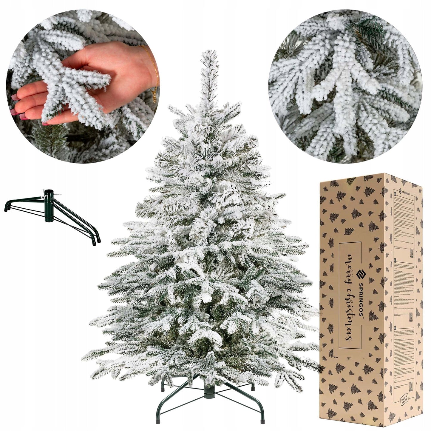 Dirbtinė Kalėdų eglutė 120 cm, tanki, su sniego efektu