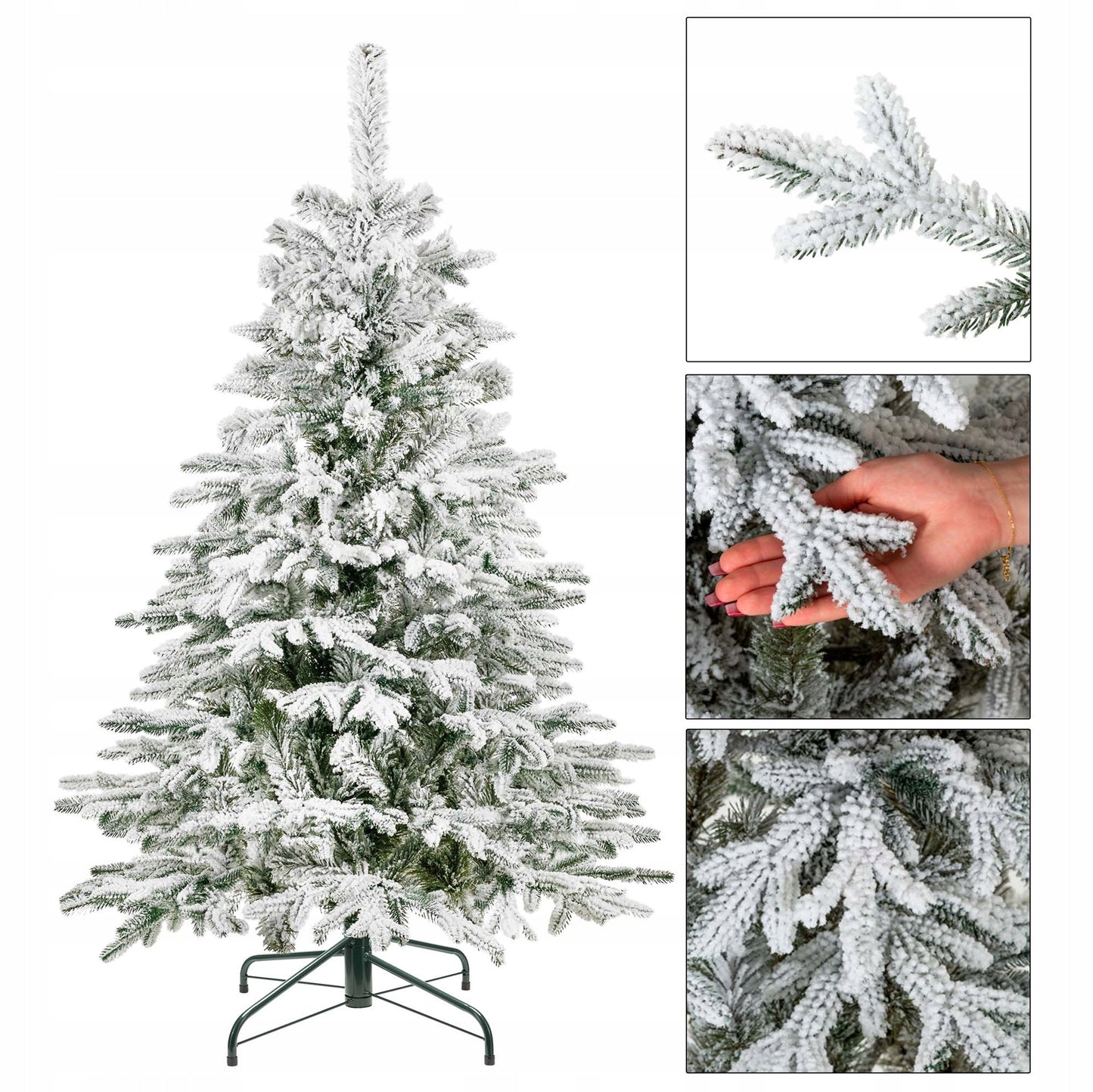 Dirbtinė Kalėdų eglutė „Premium“ 150 cm, tanki, su sniego efektu - vaizdas 7