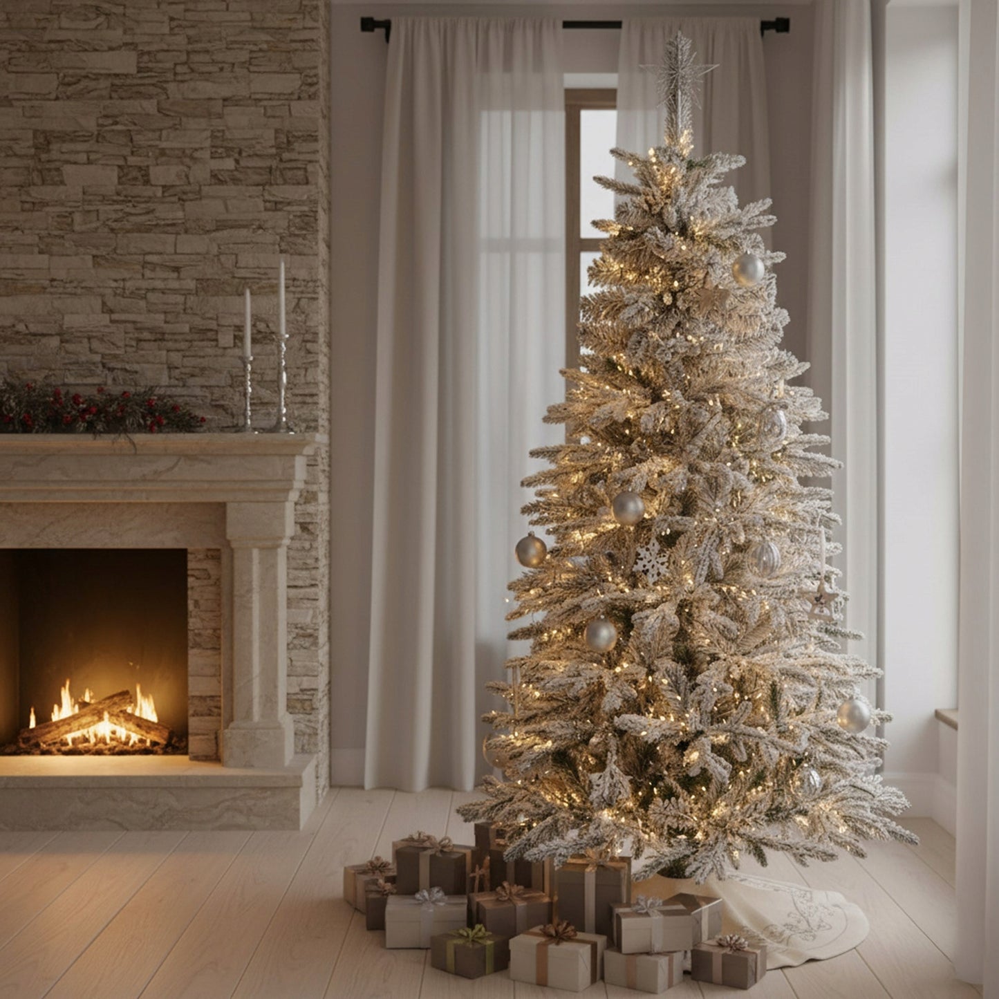 Dirbtinė Kalėdų eglutė „Premium“ 180 cm, tanki, su sniego efektu - vaizdas 3