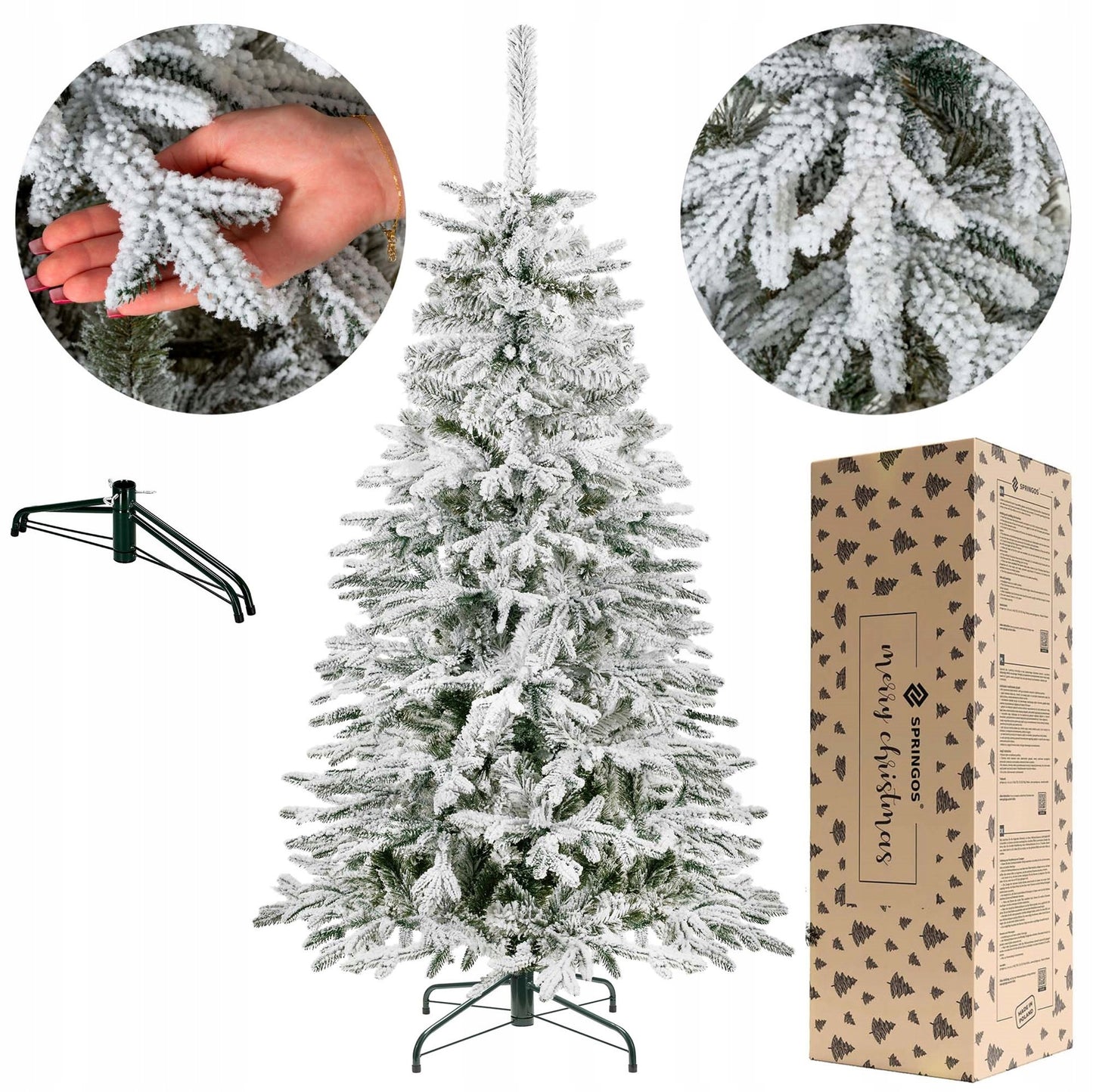 Dirbtinė Kalėdų eglutė „Premium“ 180 cm, tanki, su sniego efektu - vaizdas 2