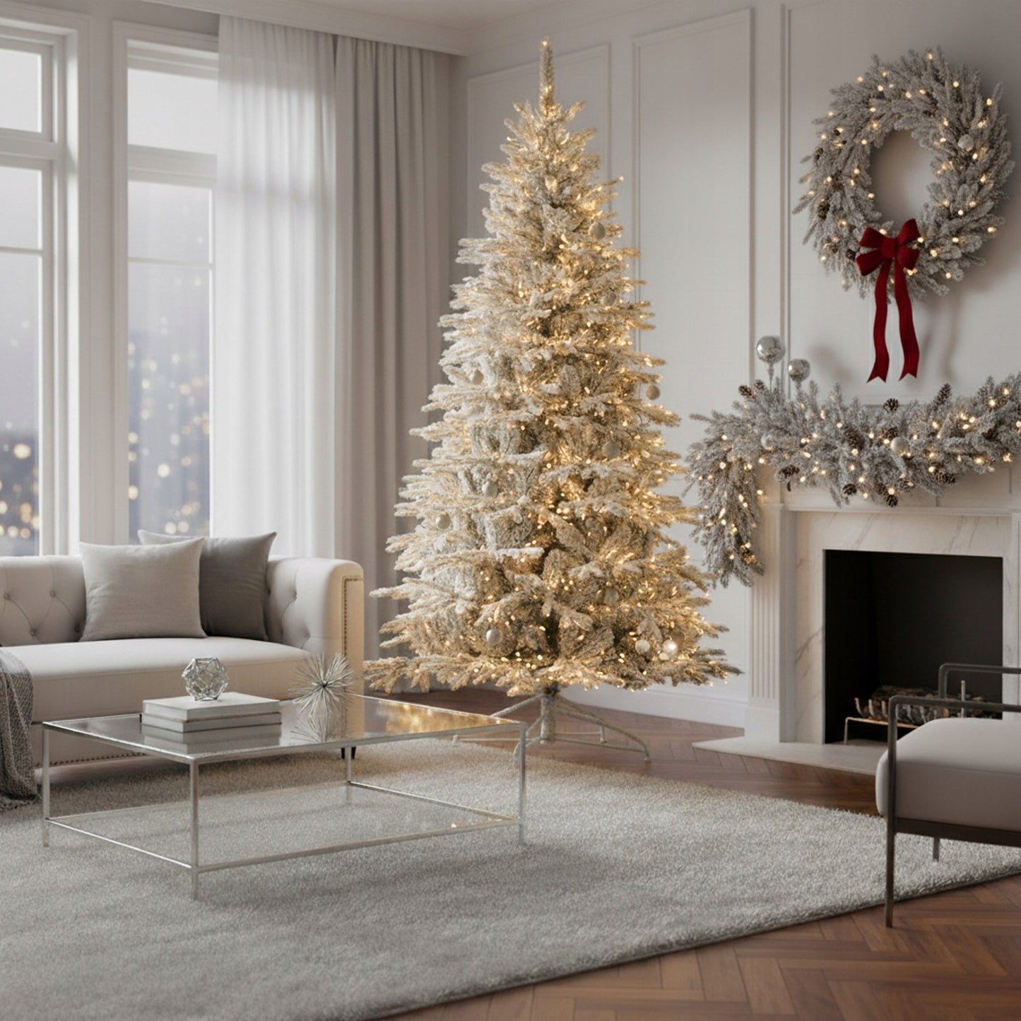 Dirbtinė Kalėdų eglutė „Premium“ 220 cm, tanki, su sniego efektu - vaizdas 9