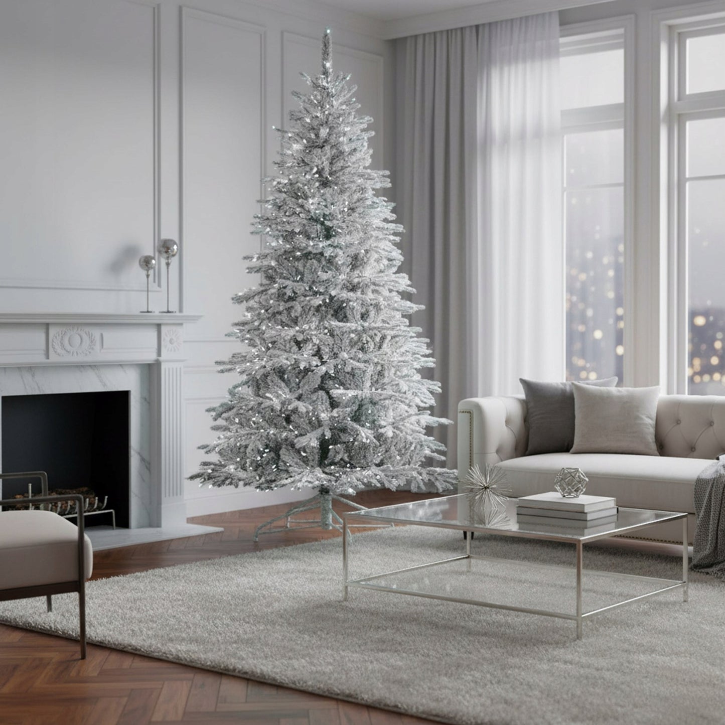 Dirbtinė Kalėdų eglutė „Premium“ 220 cm, tanki, su sniego efektu - vaizdas 2