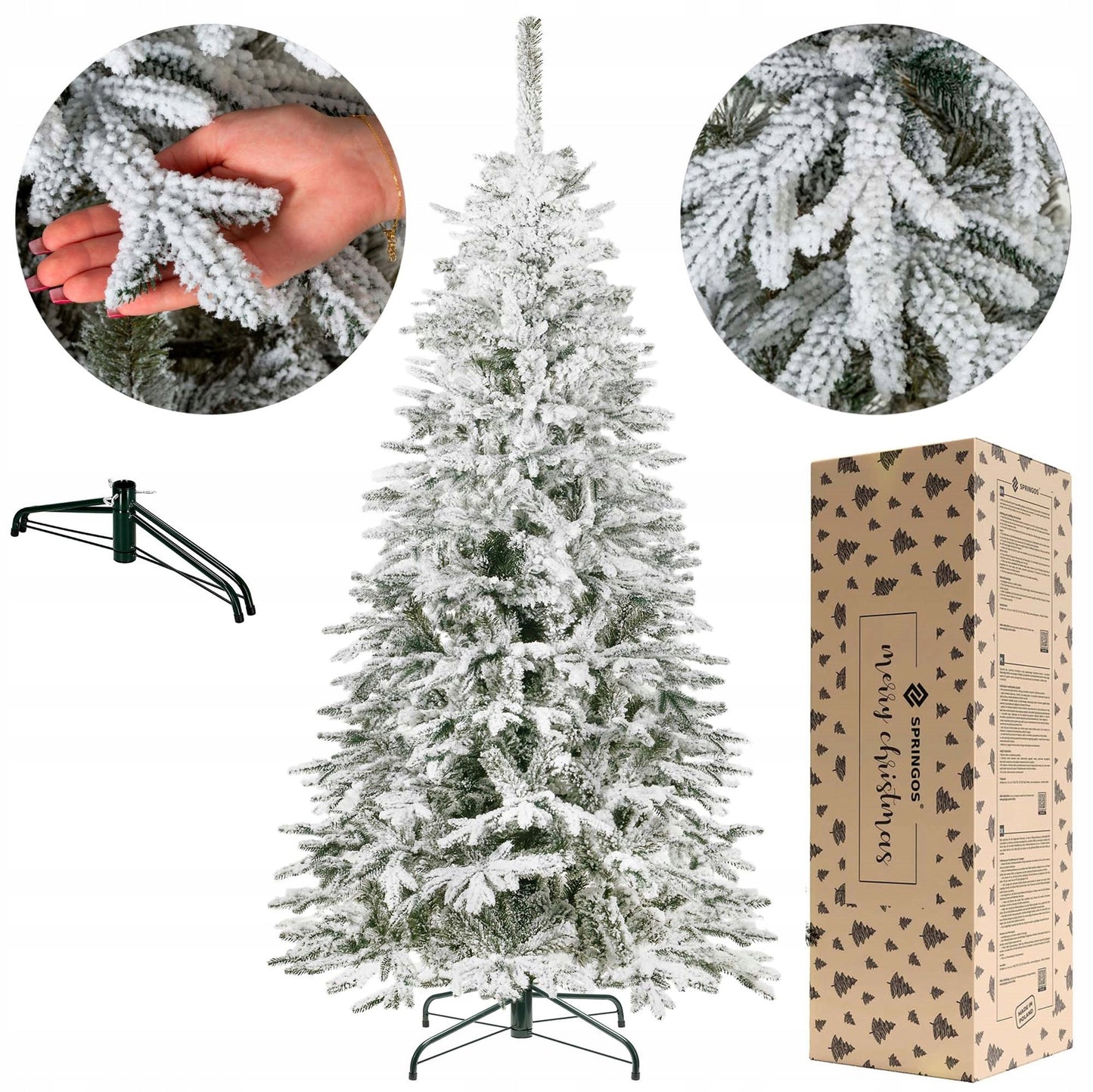 Dirbtinė Kalėdų eglutė „Premium“ 220 cm, tanki, su sniego efektu - vaizdas 8