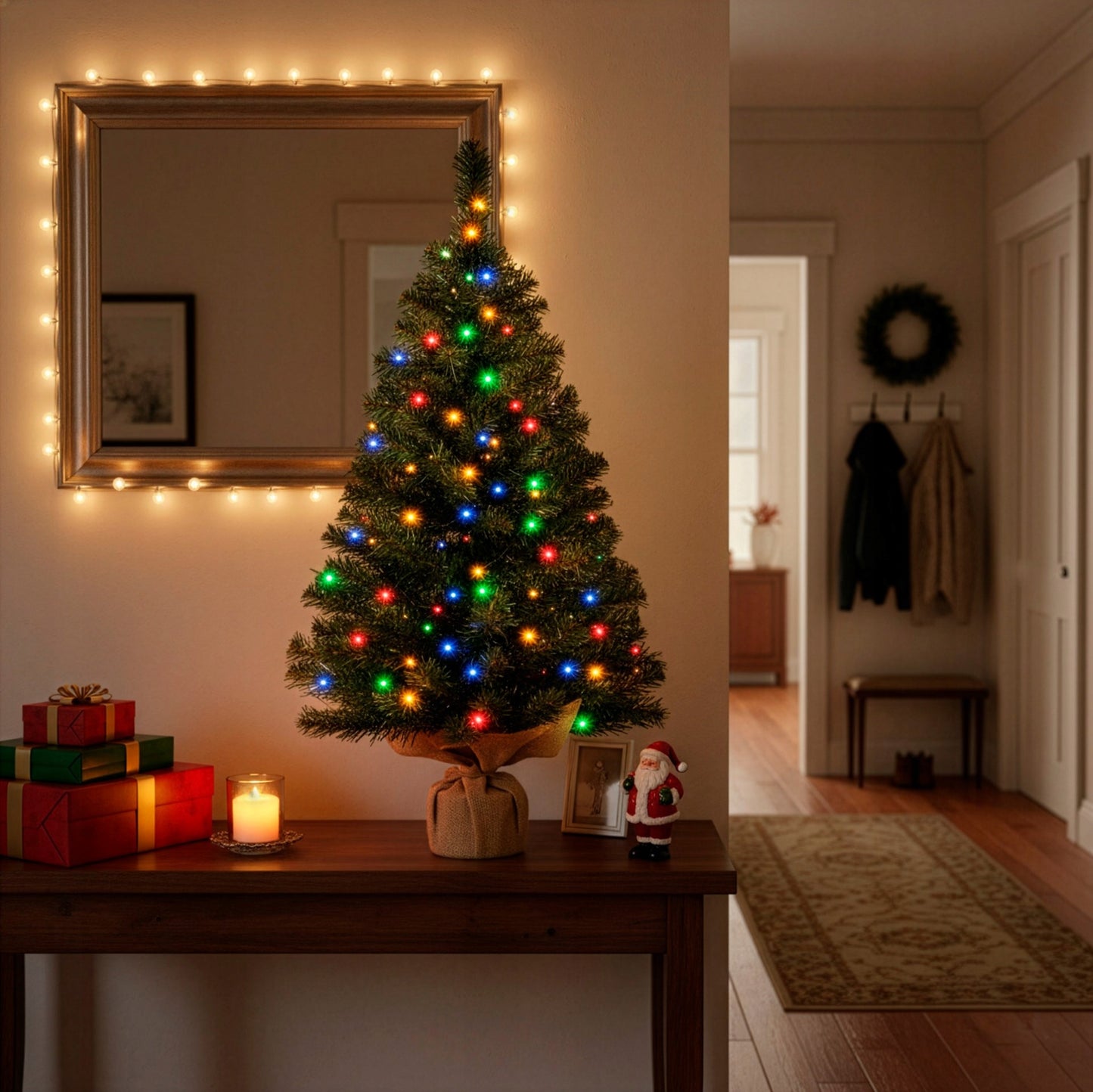 Dirbtinė Kalėdų eglutė su LED lemputėmis 90 cm