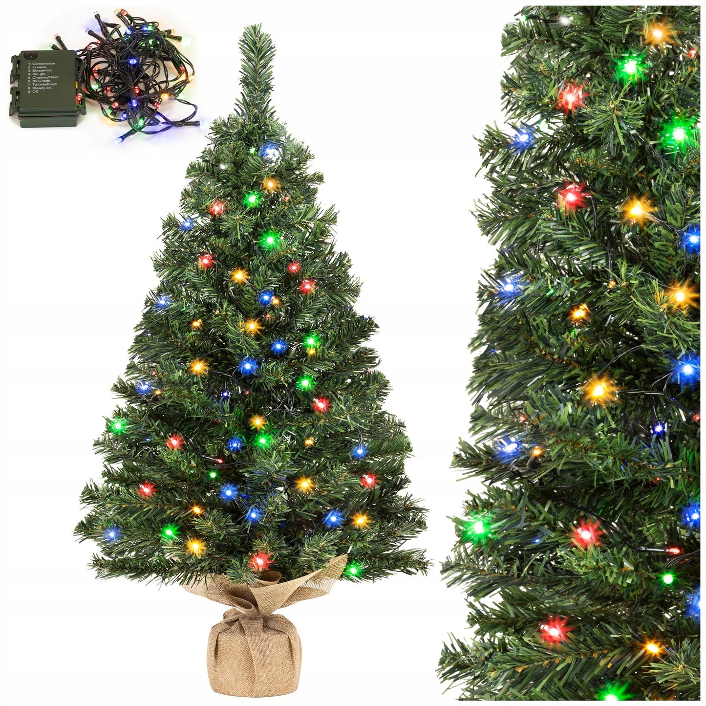 Dirbtinė Kalėdų eglutė su LED lemputėmis 90 cm