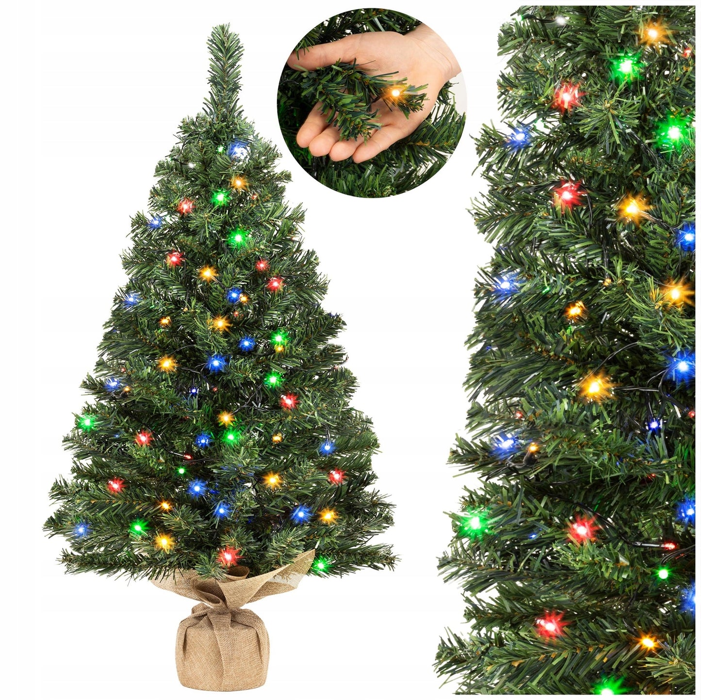 Dirbtinė Kalėdų eglutė su LED lemputėmis 90 cm - pagrindinis vaizdas