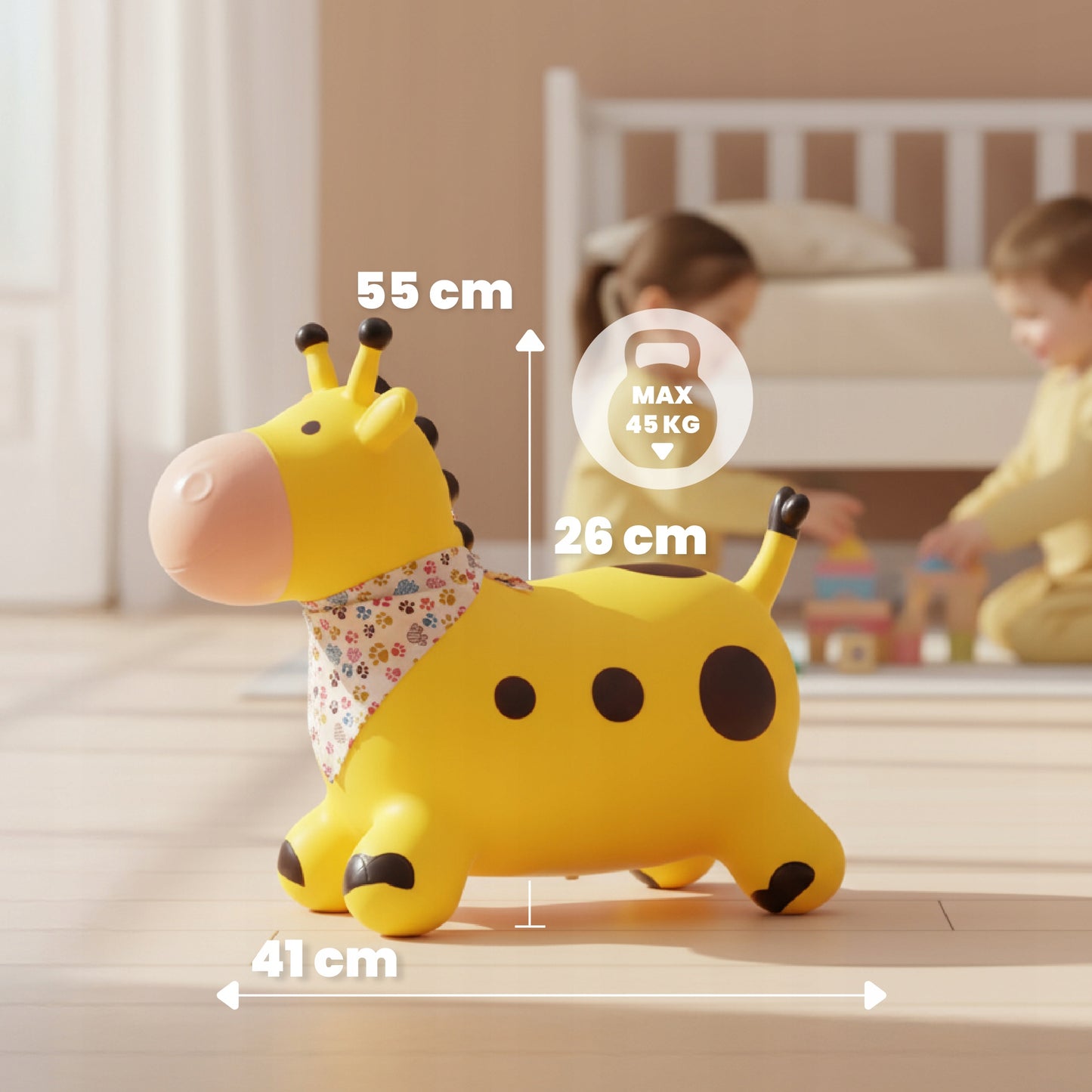 Guminis šokliukas Žirafa su bandana, geltonas, gamintojo kodas – vaizdas 7