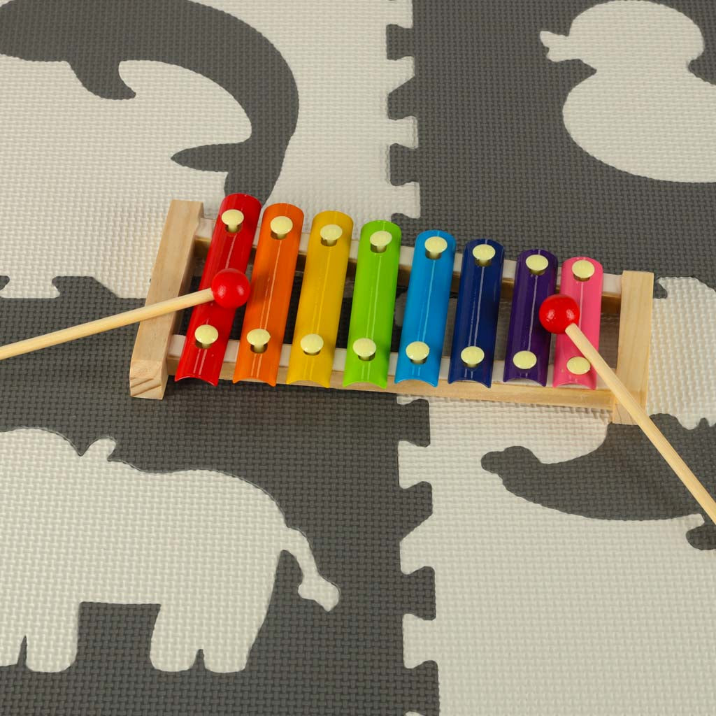 Mediniai spalvoti ugdomieji ksilofonai