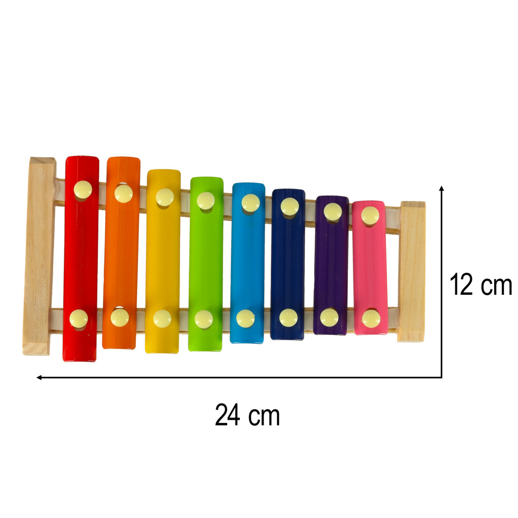 Mediniai spalvoti ugdomieji ksilofonai