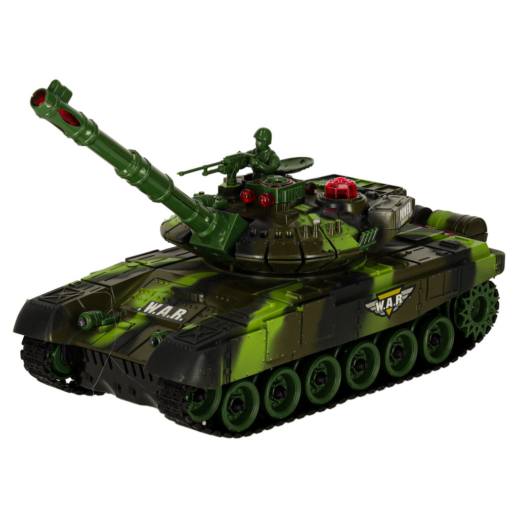 Radijo bangomis valdomas tankas RC War Tank 9993 2.4 GHz su miško kamufliažu