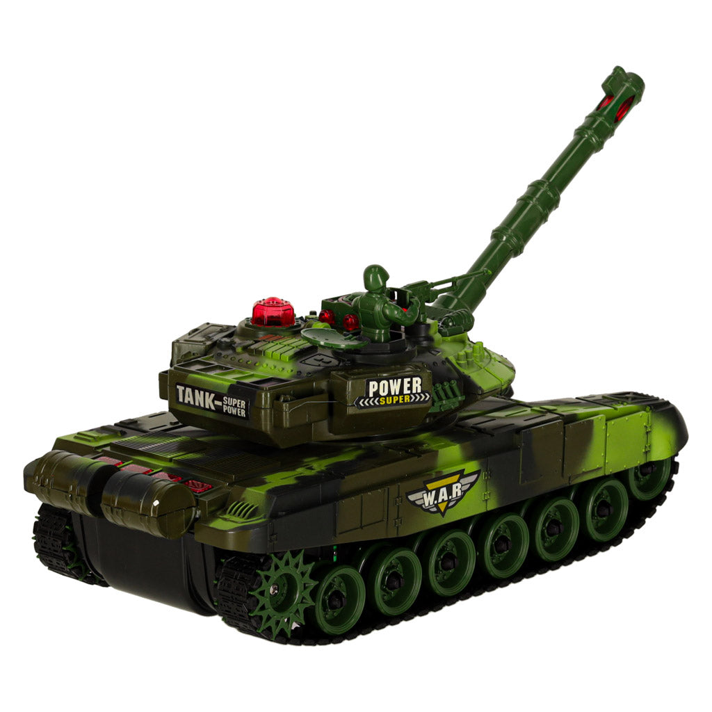 Radijo bangomis valdomas tankas RC War Tank 9993 2.4 GHz su miško kamufliažu