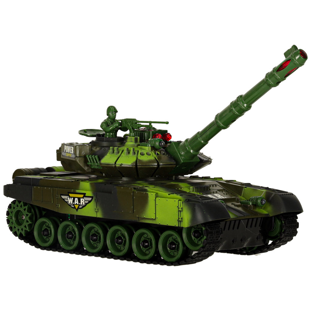 Radijo bangomis valdomas tankas RC War Tank 9993 2.4 GHz su miško kamufliažu