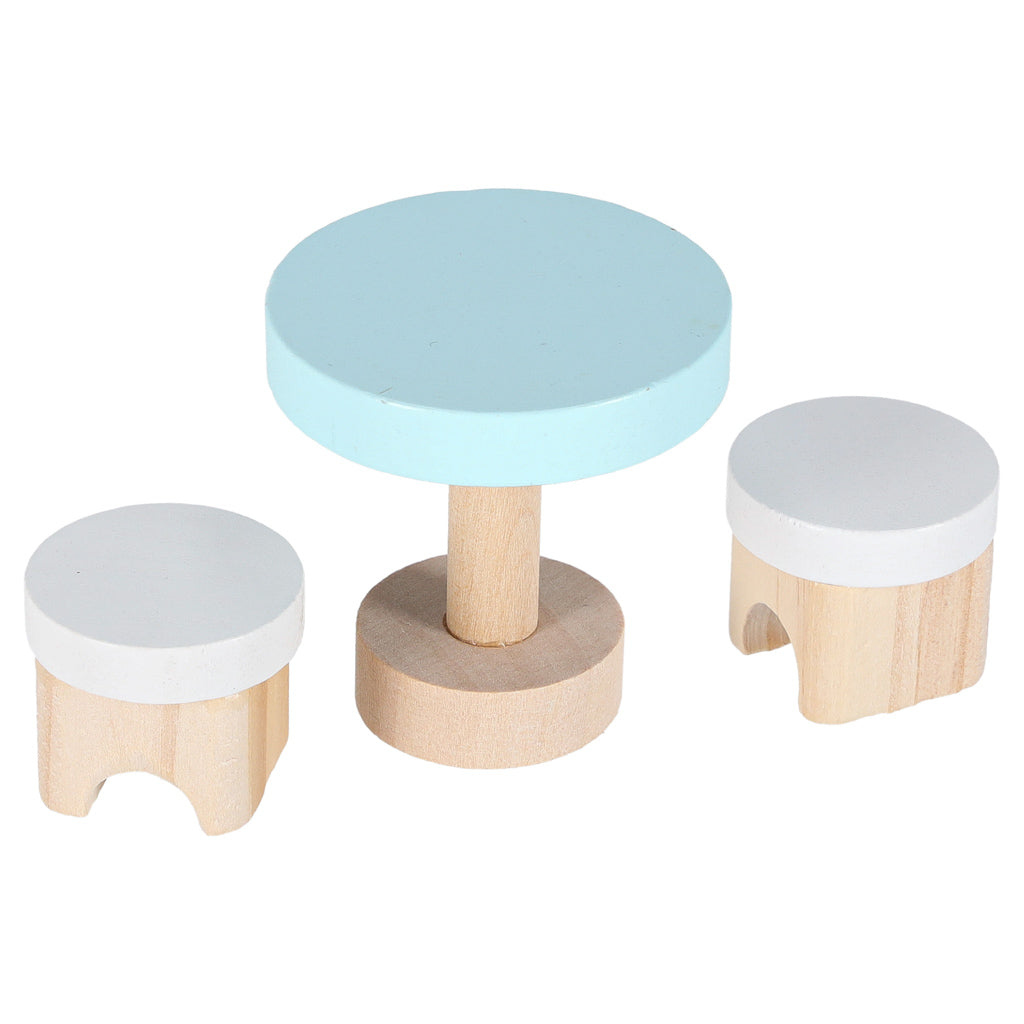 Lėlių namelis lagamine su mediniais baldais