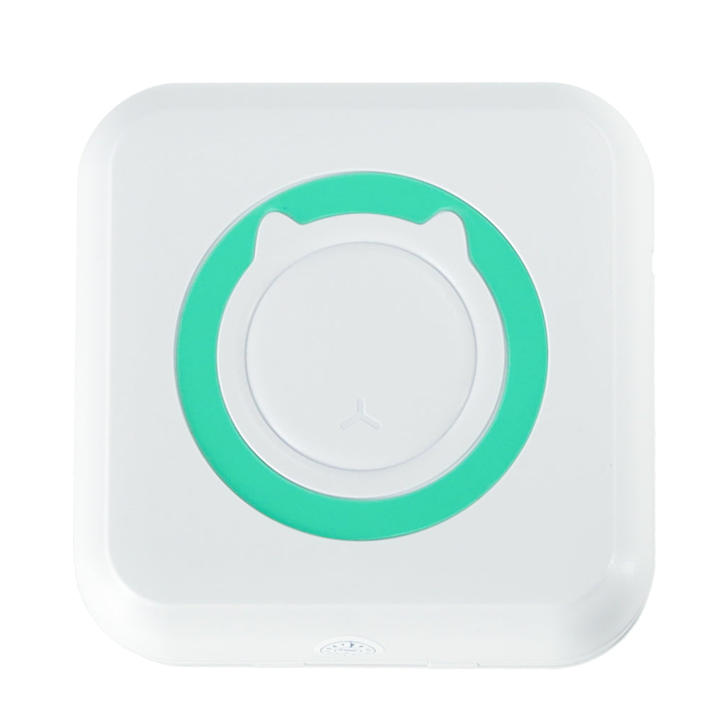 Mini terminis etikečių spausdintuvas su USB kabeliu, mėlynas kvadratinis – pagrindinis vaizdas