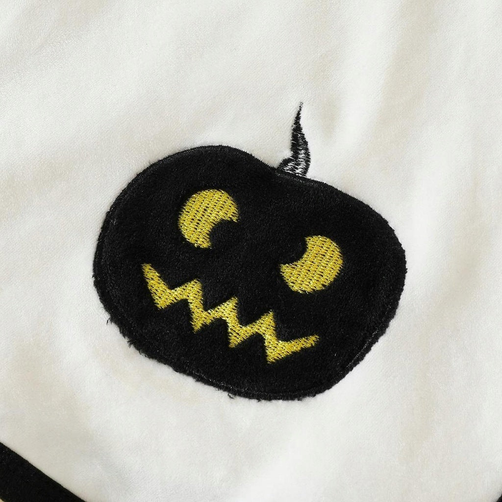 Baltas vaikų pončas su gaubtu Moliūgas – vaizdas 2