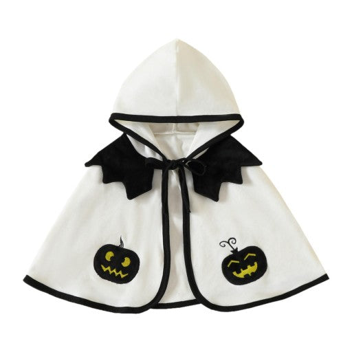 Baltas vaikų pončas su gaubtu Moliūgas – pagrindinis vaizdas