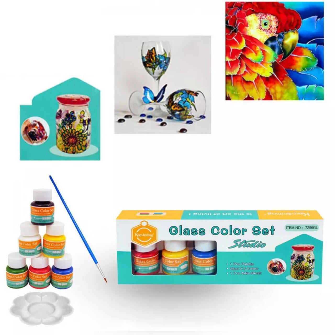 Dažai stiklui, 6 spalvos – vaizdas 3