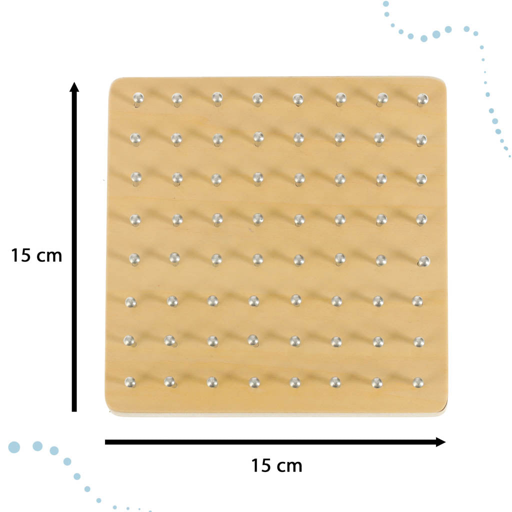 Geoboard Geoplan medinė dėlionė, kurianti figūras su gumytėmis - vaizdas 3