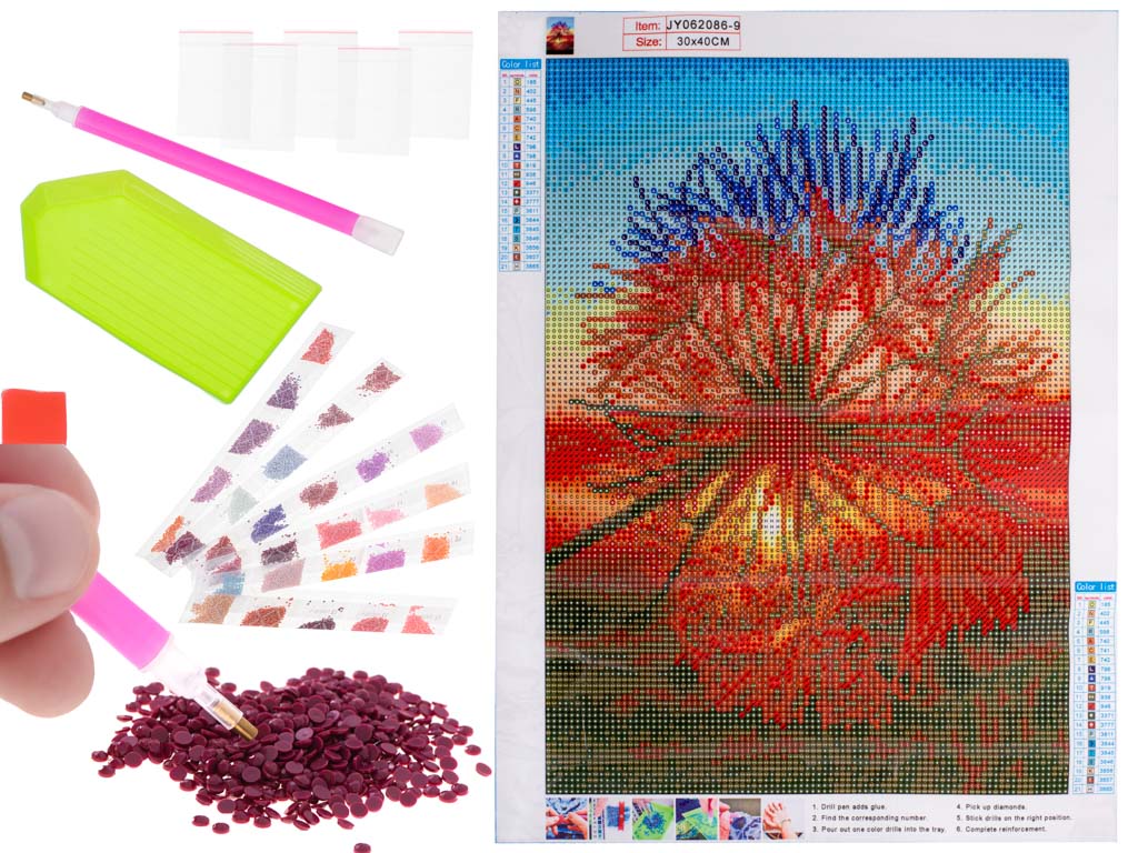 Deimantinio siuvinėjimo mozaikų rinkinys 5D pienės – pagrindinis vaizdas