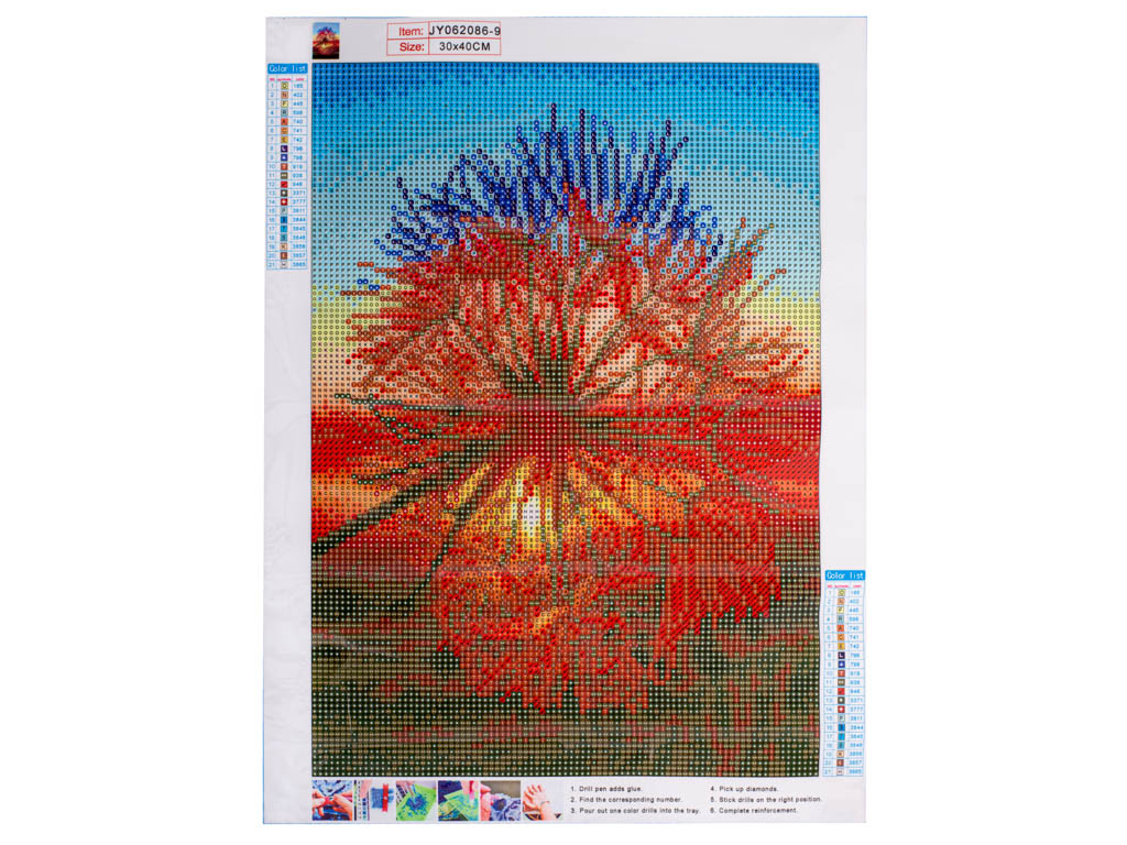 Deimantinio siuvinėjimo mozaikų rinkinys 5D pienės – vaizdas 2