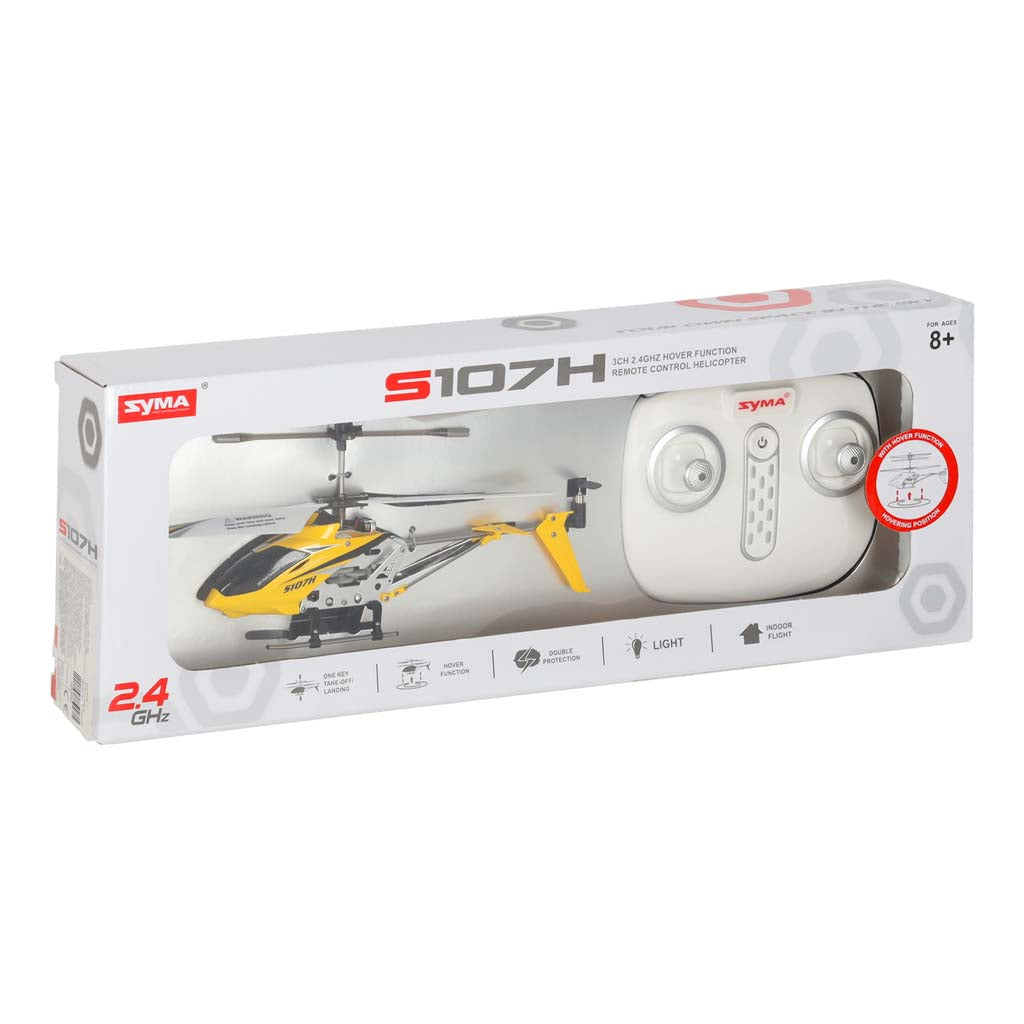 SYMA S107H 2.4GHz RTF nuotoliniu būdu valdomas RC sraigtasparnis, geltonas