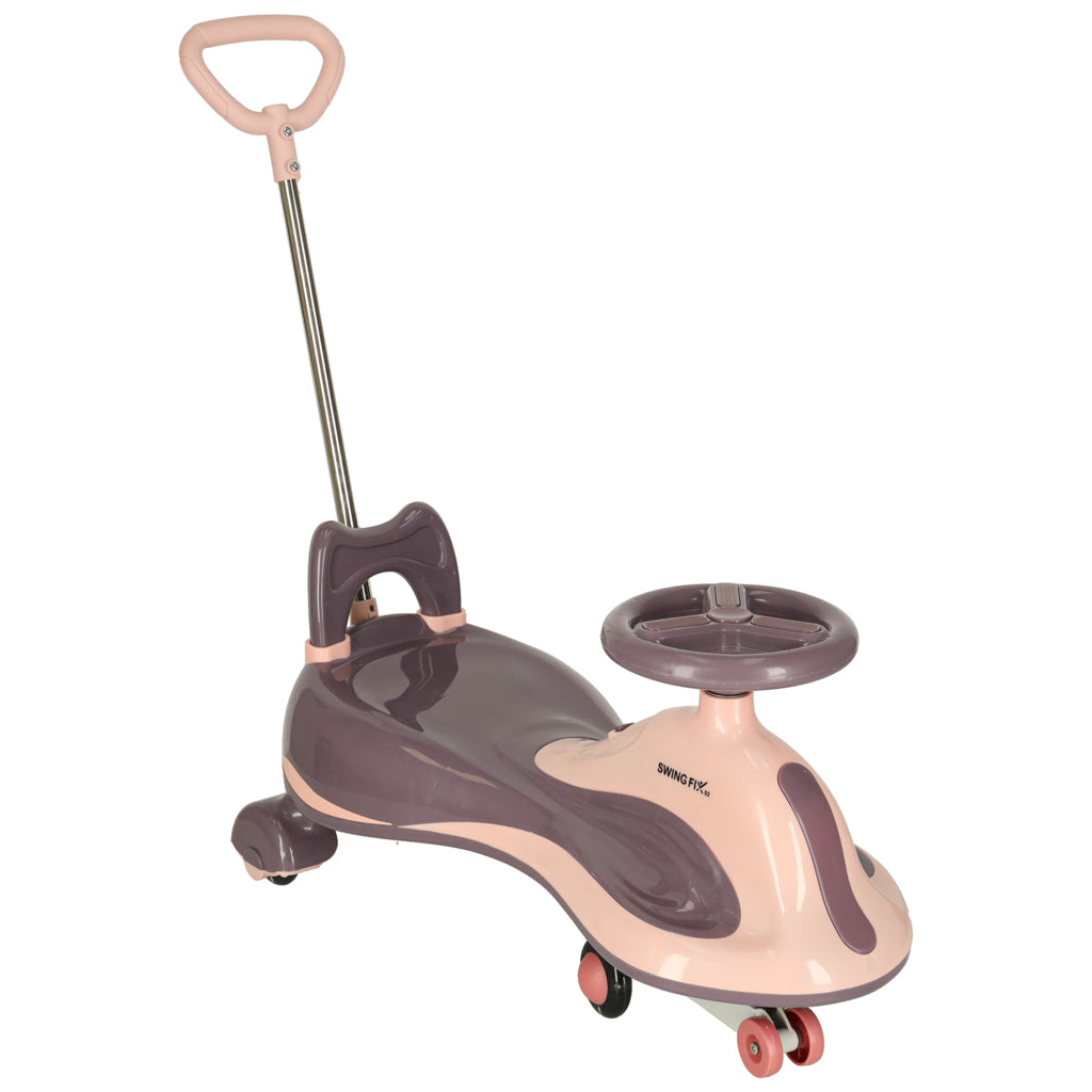 Gravitacinė paspiriama mašinėlė LED Swing FIX S2, motorolerio tipo, su stūmimo rankena, violetinė, maks. 100 kg