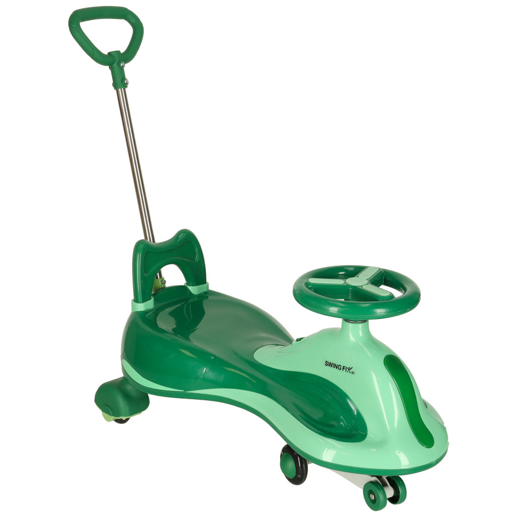 Gravitacinis paspirtukas LED Swing FIX S2 su stūmimo rankena, žalias, maks. 100 kg