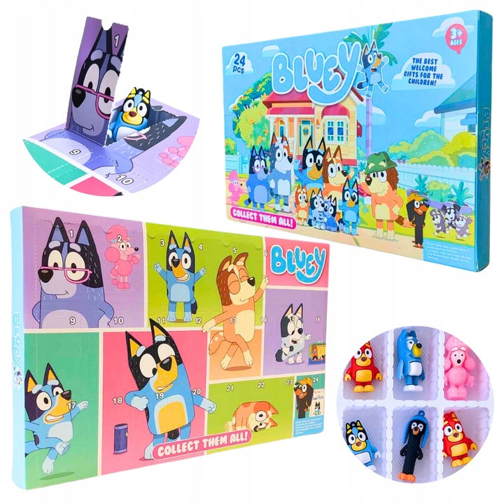 Adventinis kalendorius Bluey ir Bingo figūrėlės, 24 vnt – pagrindinis vaizdas