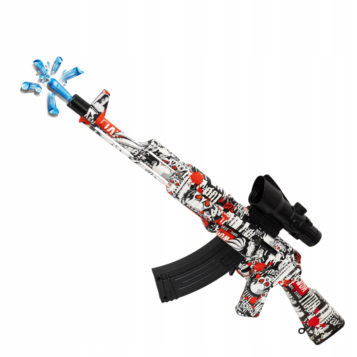 Automatinis šautuvas su gelinėmis kulkomis, dviem šaudymo režimais ir pilnu priedų komplektu - vaizdas 5