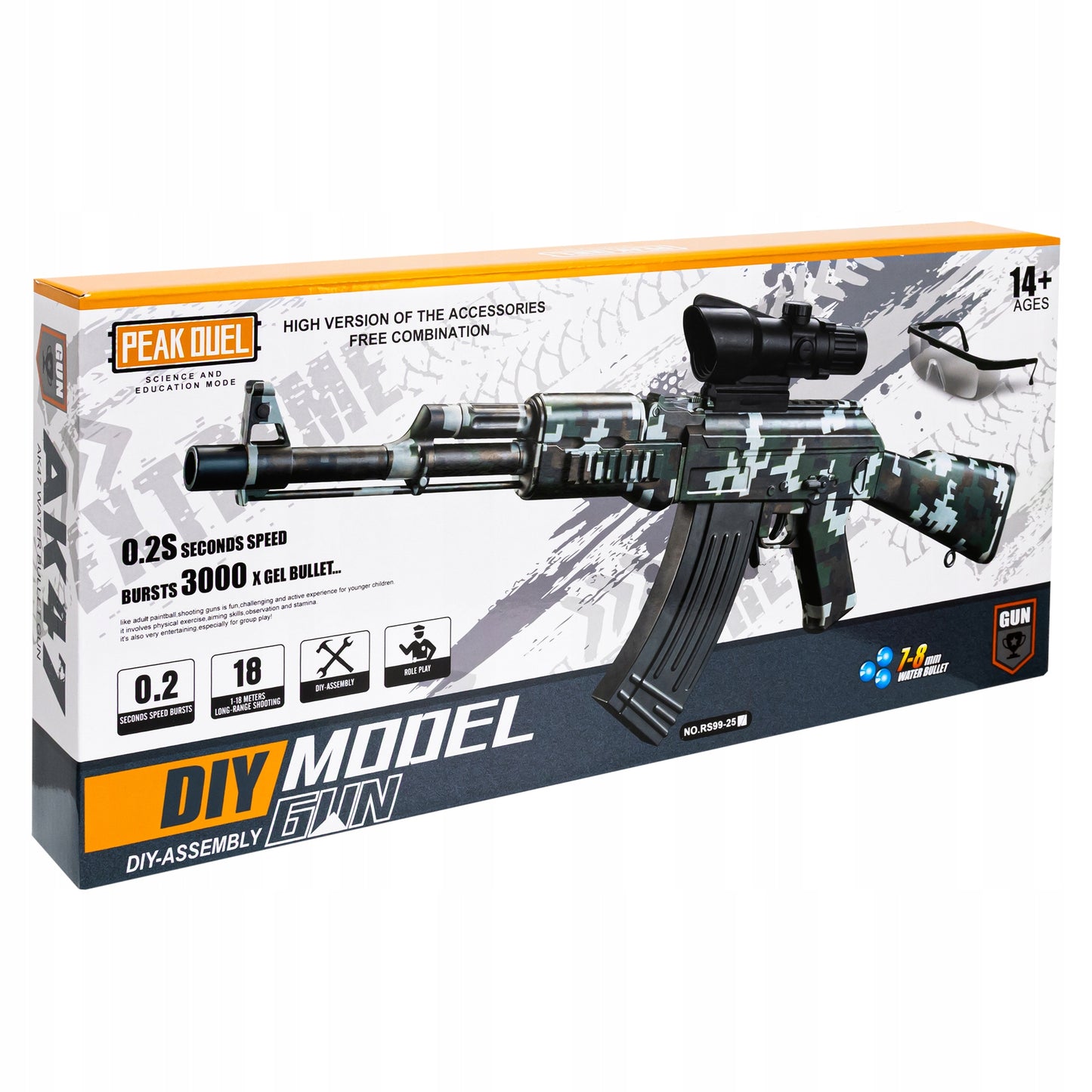 Automatinis šautuvas su gelinėmis kulkomis, dviem šaudymo režimais - vaizdas 7