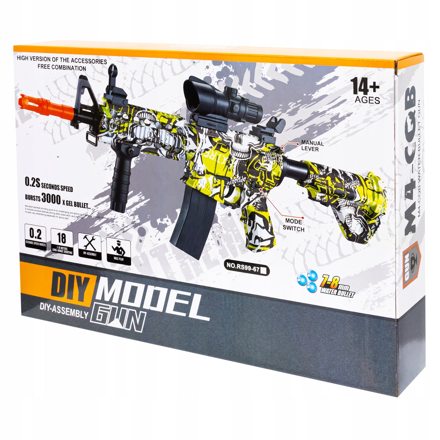 Automatinis pistoletas su gelinėmis kulkomis, dviem šaudymo režimais ir akumuliatoriumi - vaizdas 7