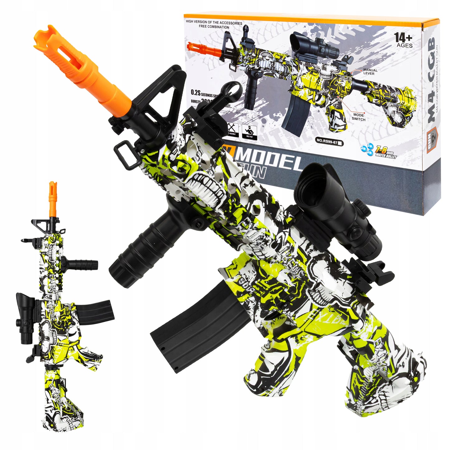 Automatinis pistoletas su gelinėmis kulkomis, dviem šaudymo režimais ir akumuliatoriumi - vaizdas 8