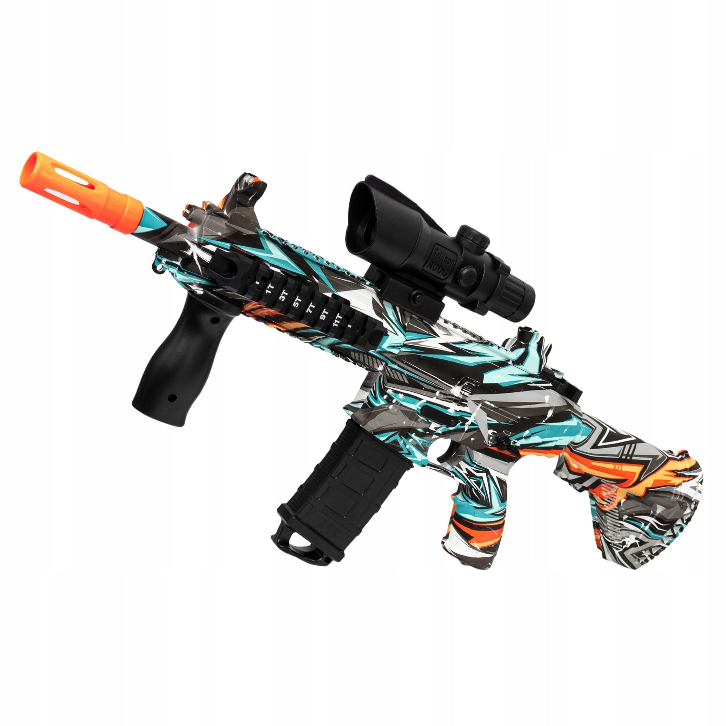 Automatinis pistoletas su gelinėmis kulkomis, dviem šaudymo režimais ir taikikliu - vaizdas 3