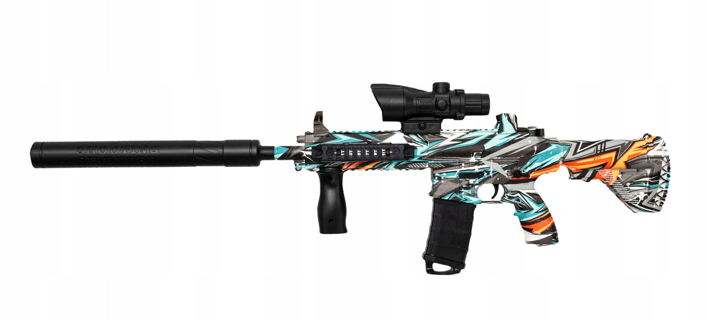 Automatinis pistoletas su gelinėmis kulkomis, dviem šaudymo režimais ir taikikliu - vaizdas 10