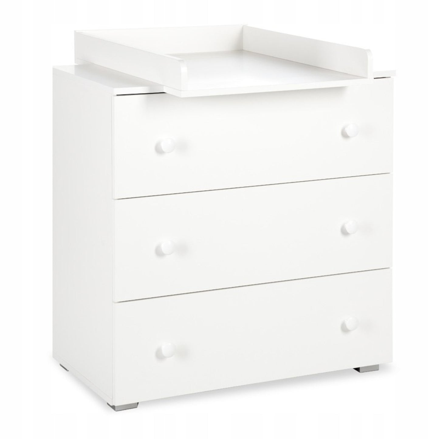 Balta komoda su stalčiais ir pervystymo stalu kūdikiui – vaizdas 2