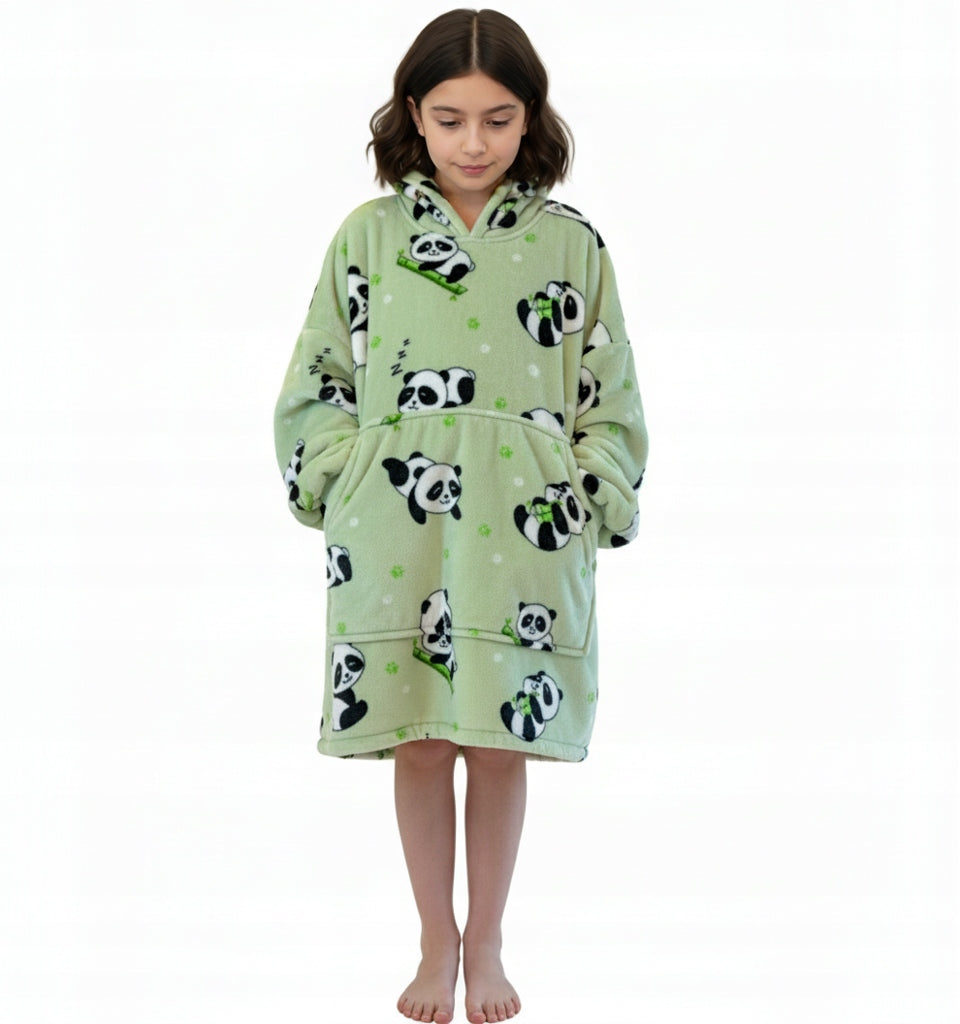 Vaikiškas džemperis-antklodė su gobtuvu (oversize)