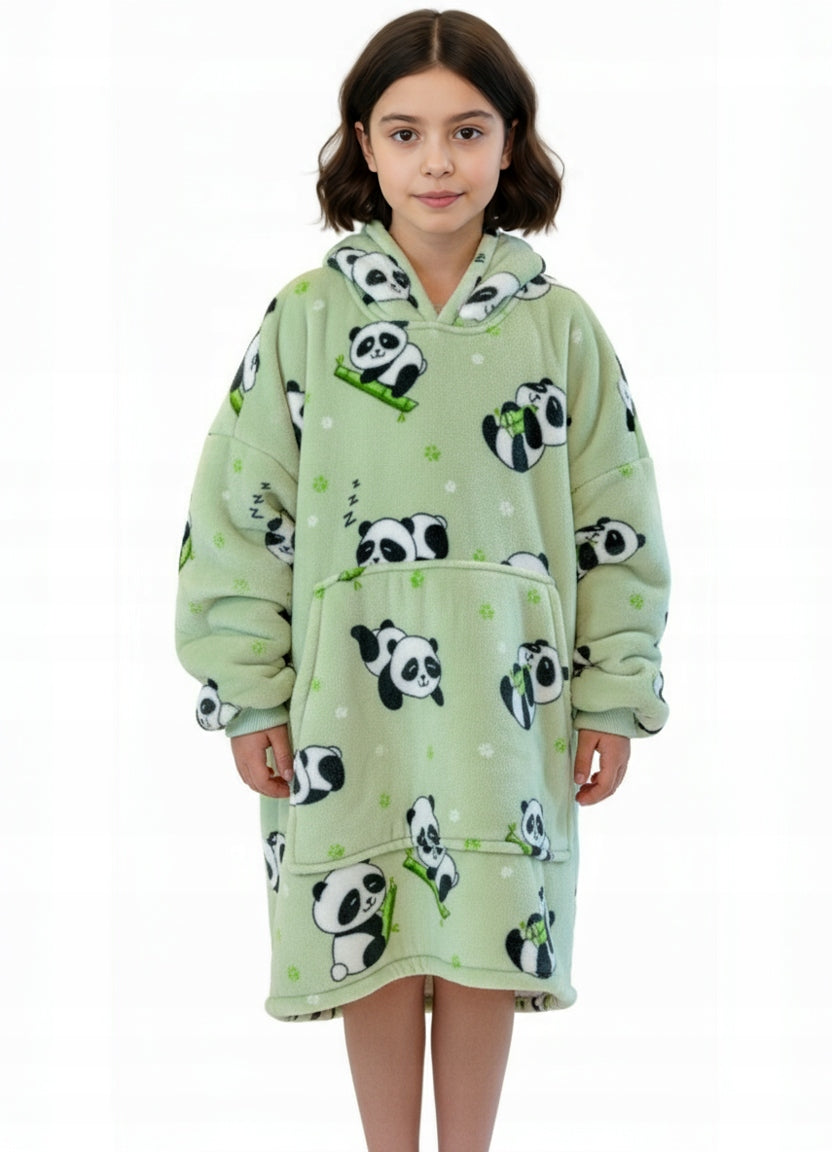 Vaikiškas džemperis-antklodė su gobtuvu (oversize)