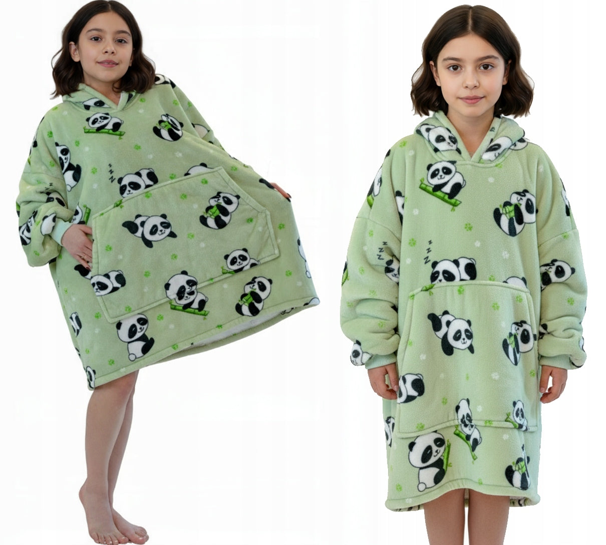 Vaikiškas džemperis-antklodė su gobtuvu (oversize)