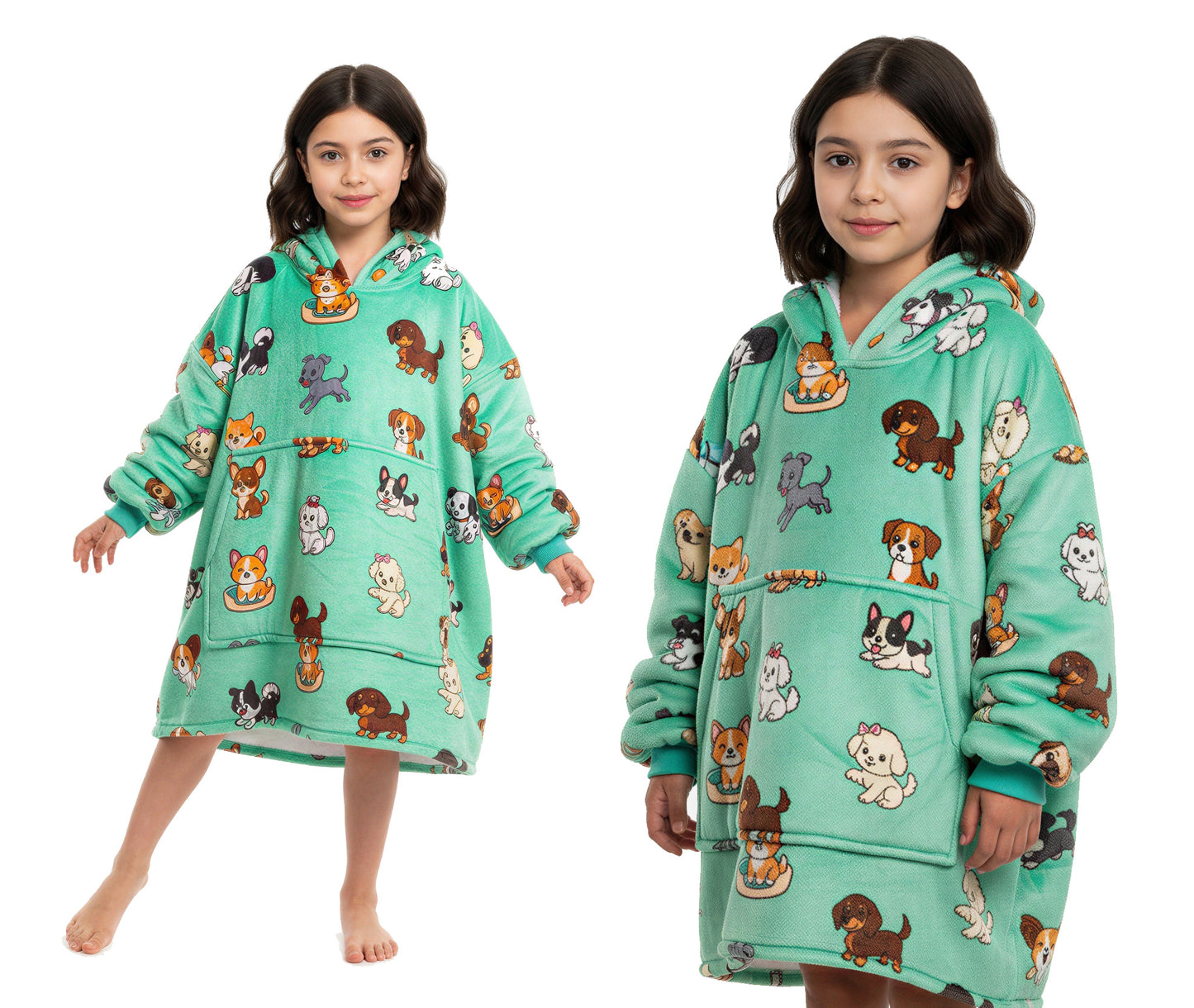 Vaikiškas džemperis-antklodė su gobtuvu (oversize)