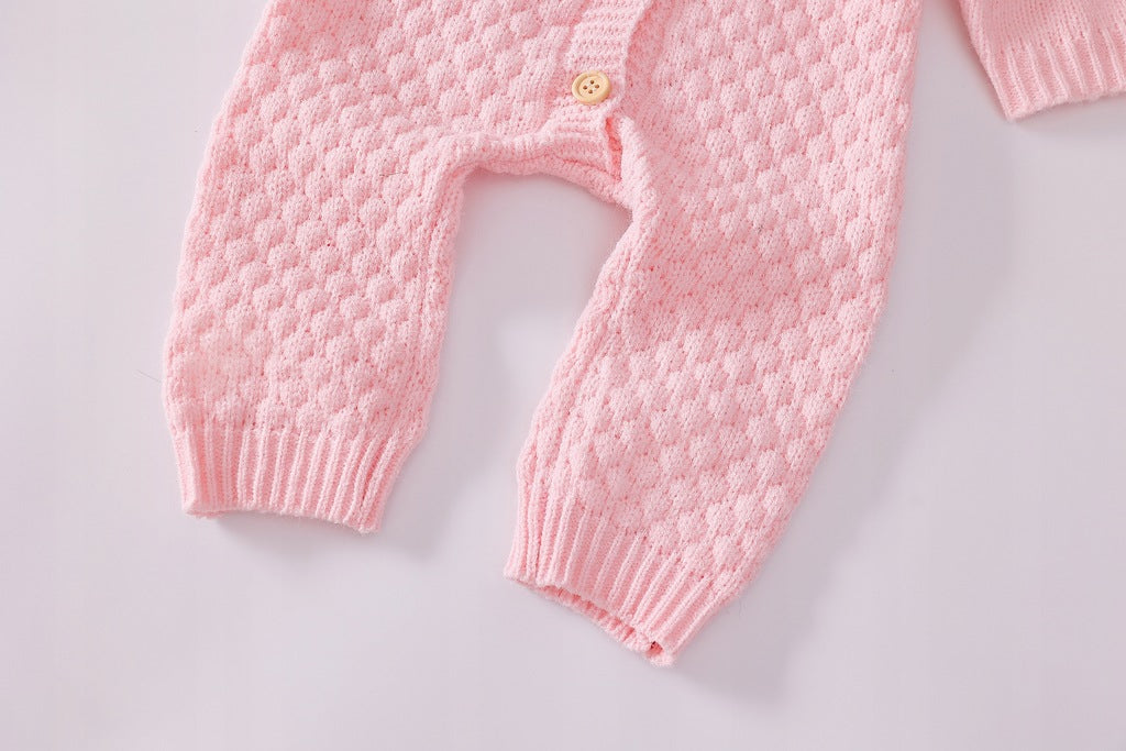 Megztas kombinezonas Rožinis, kūdikiams – vaizdas 4