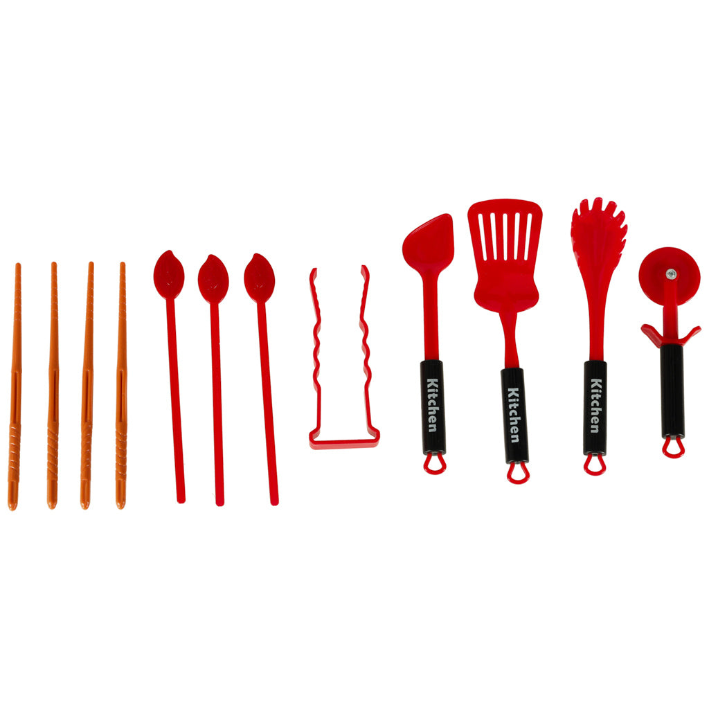 Vaikų maisto gaminimo rinkinys: indai ir virtuvės reikmenys, 35 dalys