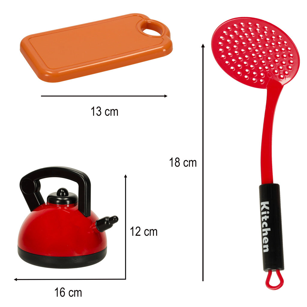 Vaikų maisto gaminimo rinkinys: indai ir virtuvės reikmenys, 35 dalys